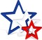 3 Pieces 4th of July Wooden Star Signs Patriotic Decoration Memorial Day Table Decor for Home Independence Day Tiered Tray Shelf Decor (White,Blue,Red)